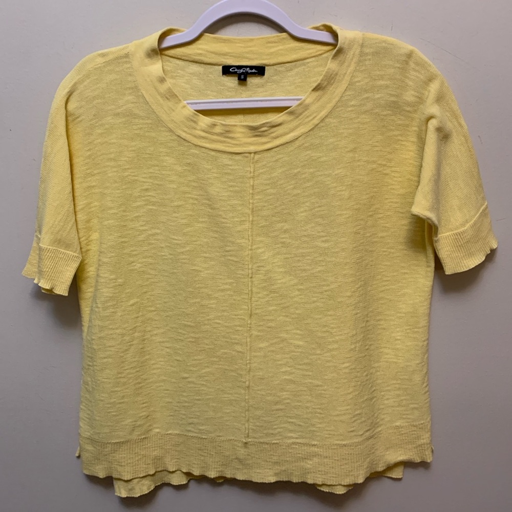 CHERYL NASH 100% LinenYellow Women's Top